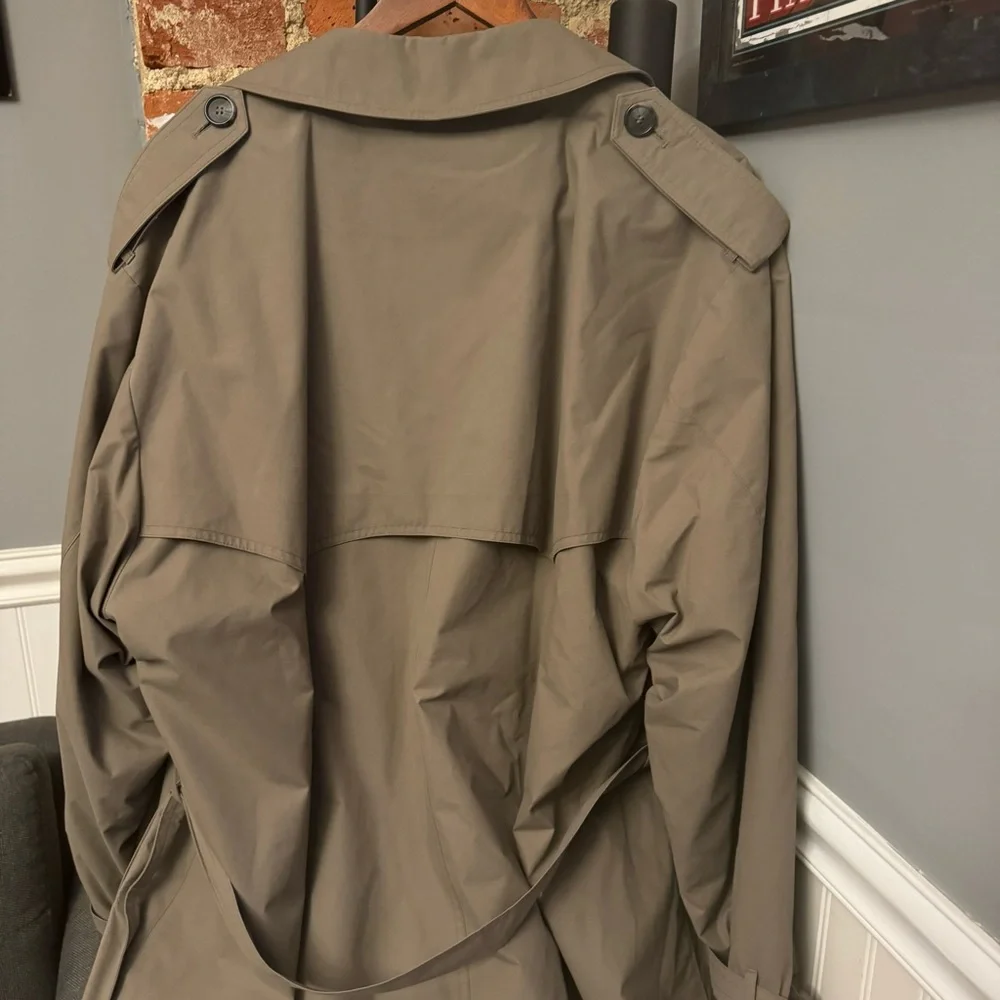 London Fog Men’s Double Breasted Belted Tan Lined Trench Coat Size 42 Regular